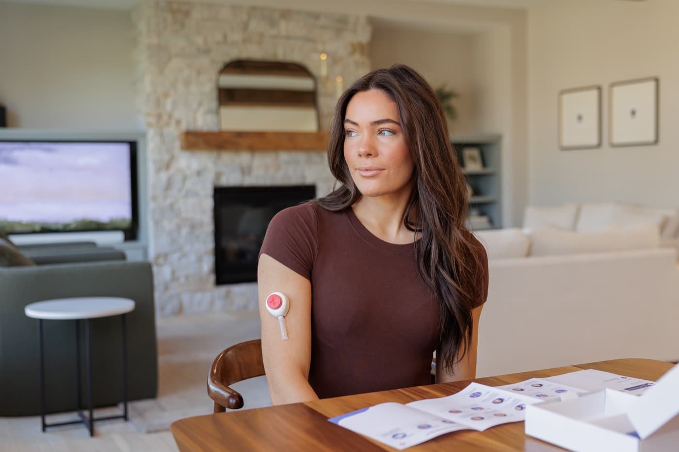 A woman doing her painless at-home sample collection